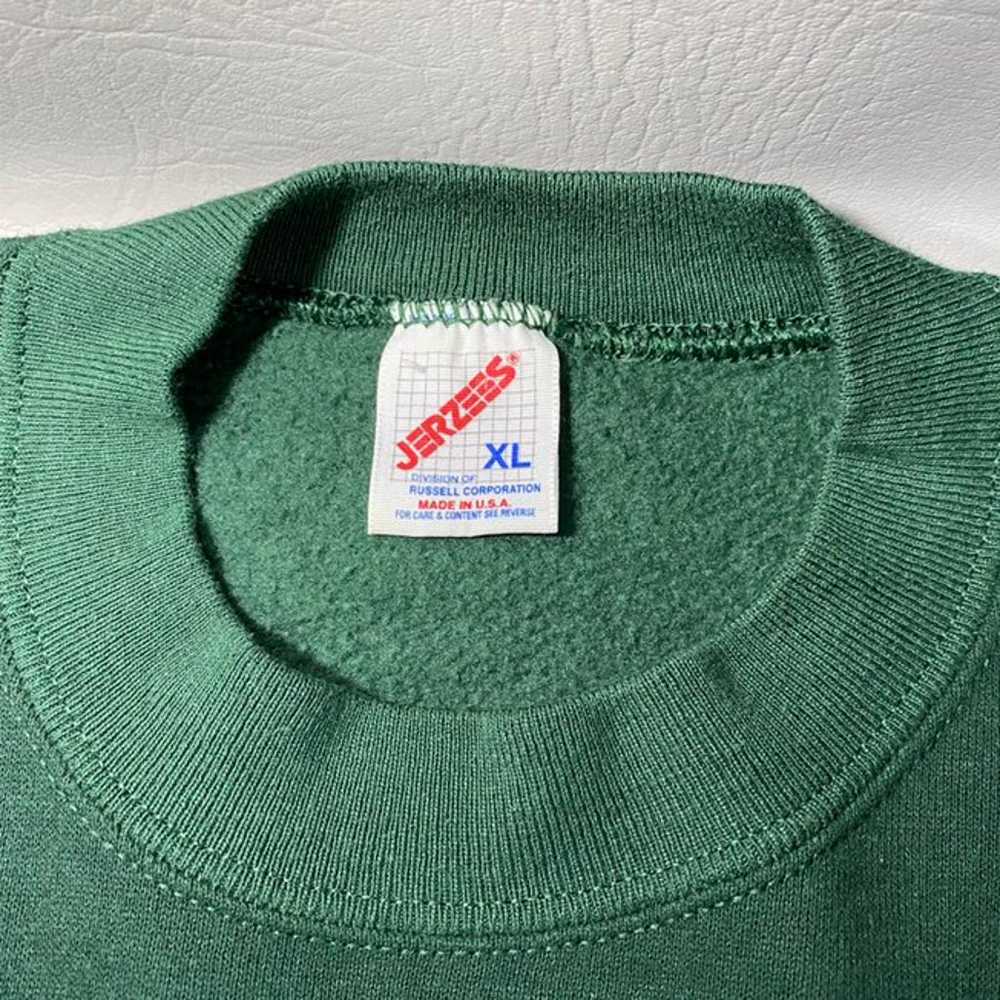 Vintage 90s JERZEES Green Sweatshirt Made USA Adu… - image 4