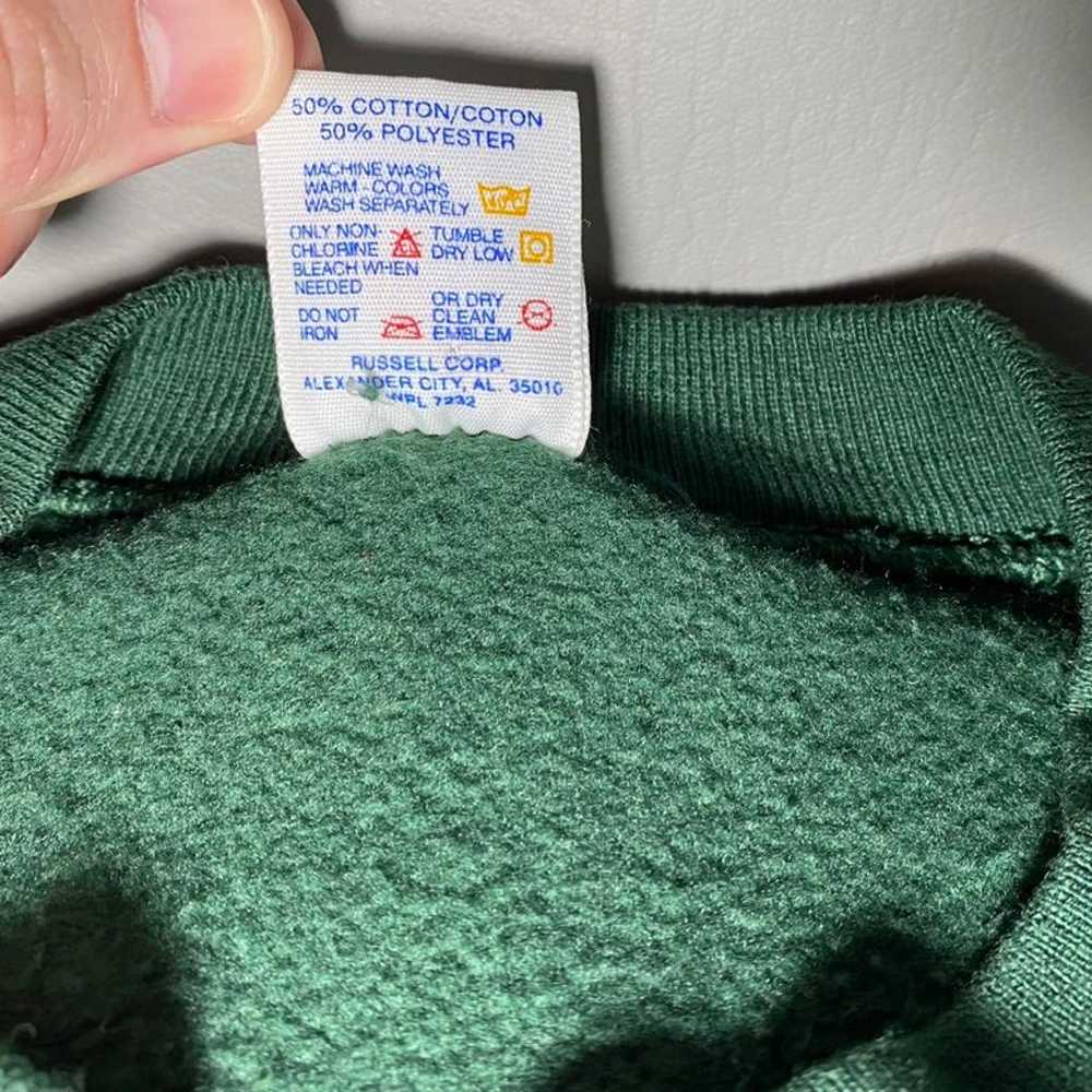 Vintage 90s JERZEES Green Sweatshirt Made USA Adu… - image 5