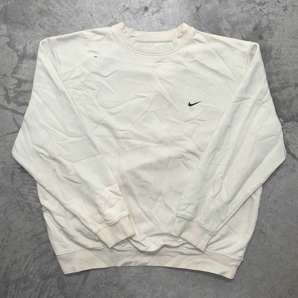 Vintage Nike Y2k Cream Sweatshirt Crewneck Mens S… - image 1