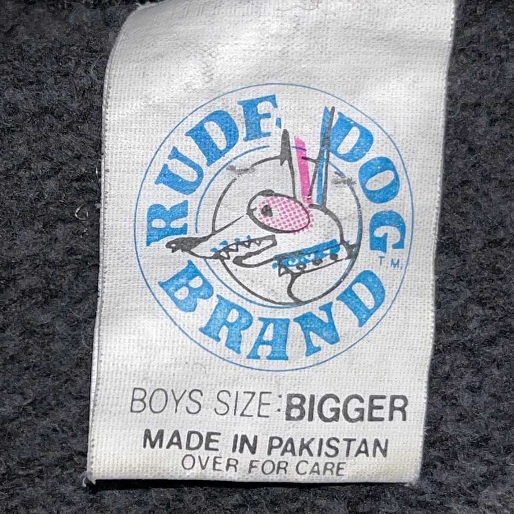 Vintage 80s Black Rude Dog Fleece Sweatshirt - image 6