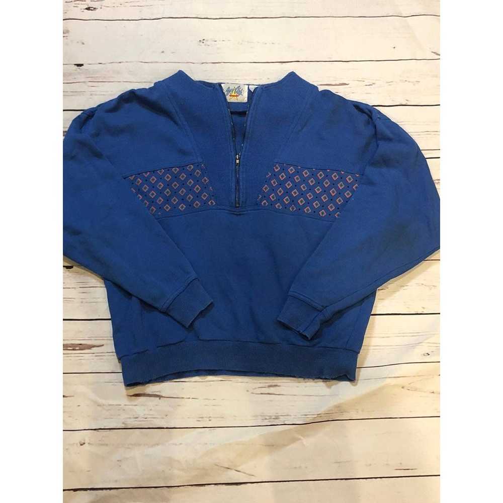 Vintage Blue Pullover 1/4 Zip - image 1