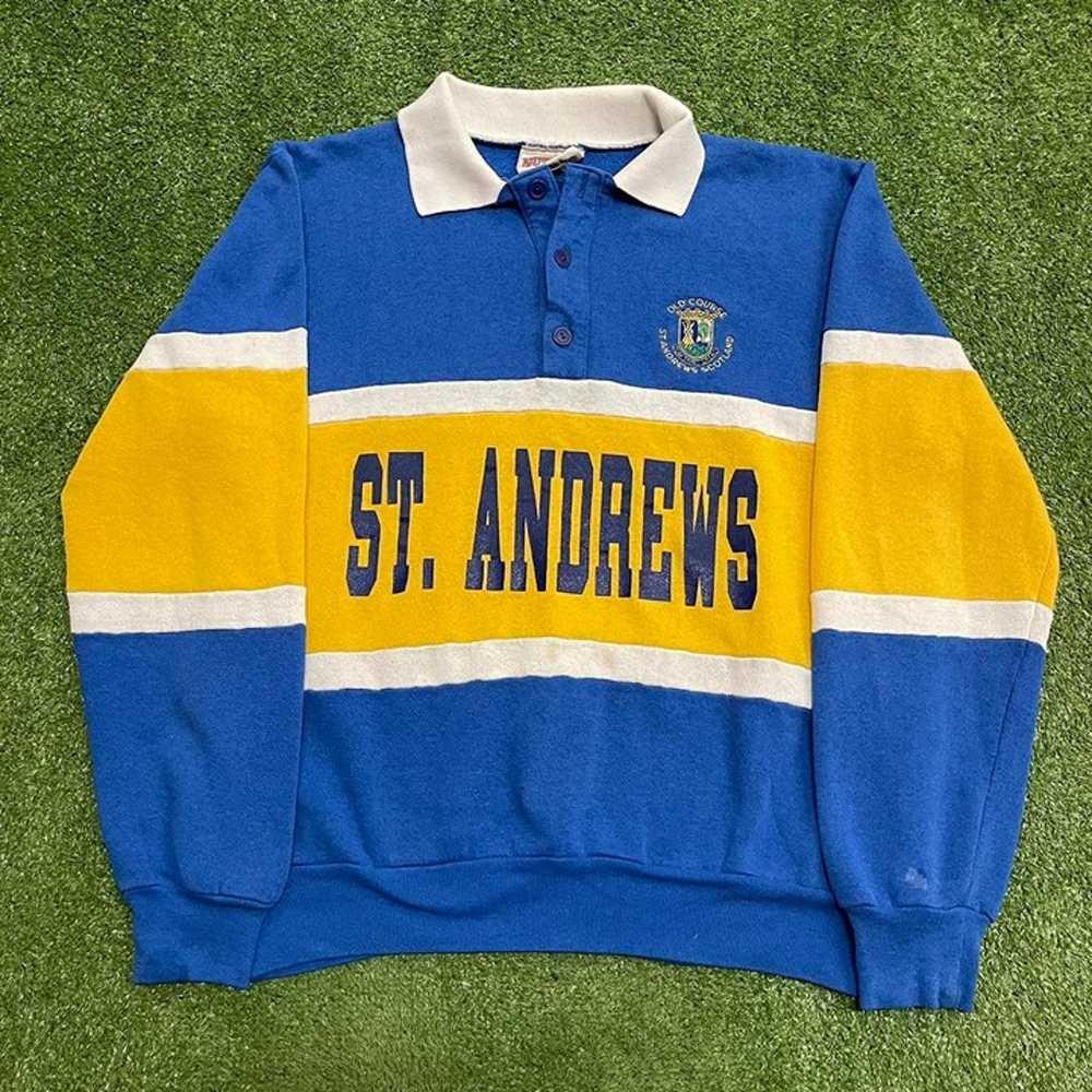Vintage 80s St. Andrew’s College Polo Collared Sw… - image 2