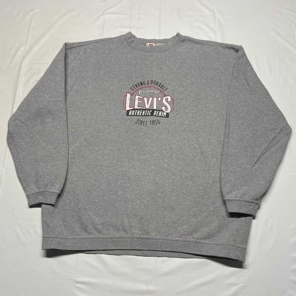 Vintage Levi’s Sweatshirt Men’s Medium Gray Pullo… - image 1