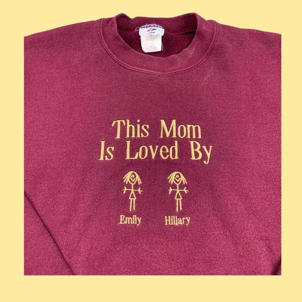 Vintage 90s embroidered mom sweatshirt - image 2