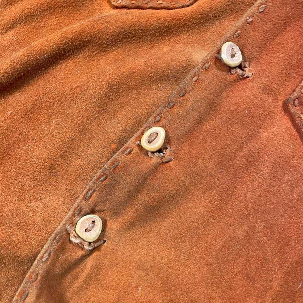 Other Vintage 50s Suede Leather Western Over Shirt - image 3