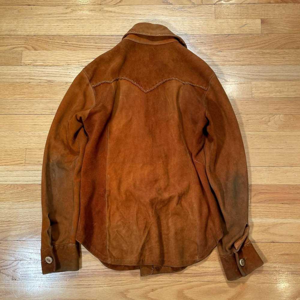 Other Vintage 50s Suede Leather Western Over Shirt - image 5
