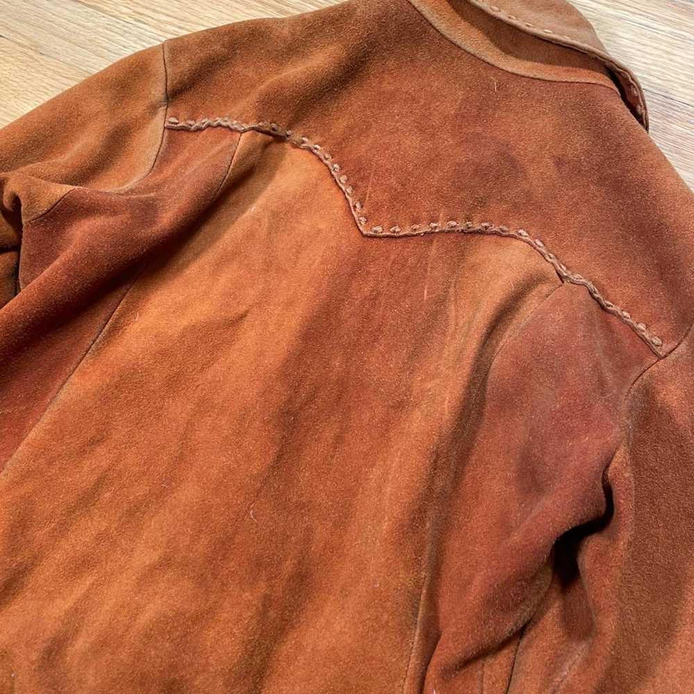 Other Vintage 50s Suede Leather Western Over Shirt - image 7