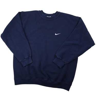 BOLT EMBROIDERY CLASSIC CROPPED CREW SWEATSHIRT - HEATHER NAVY