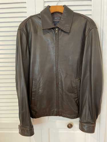 Leather Jacket × Nautica × Vintage Vintage Nautica