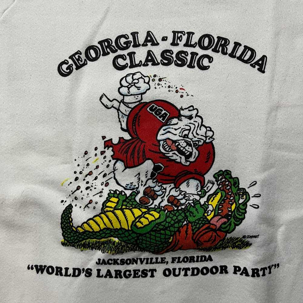Vintage 80s Georgia Vs Florida Crewneck White Swe… - image 2