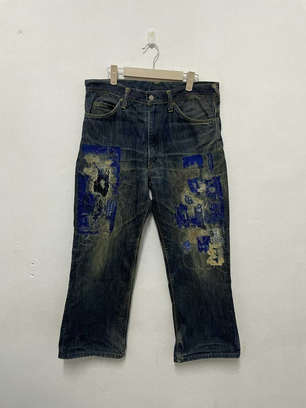 Evisu × Japanese Brand Evisu Denim Sashiko Boro, … - image 1