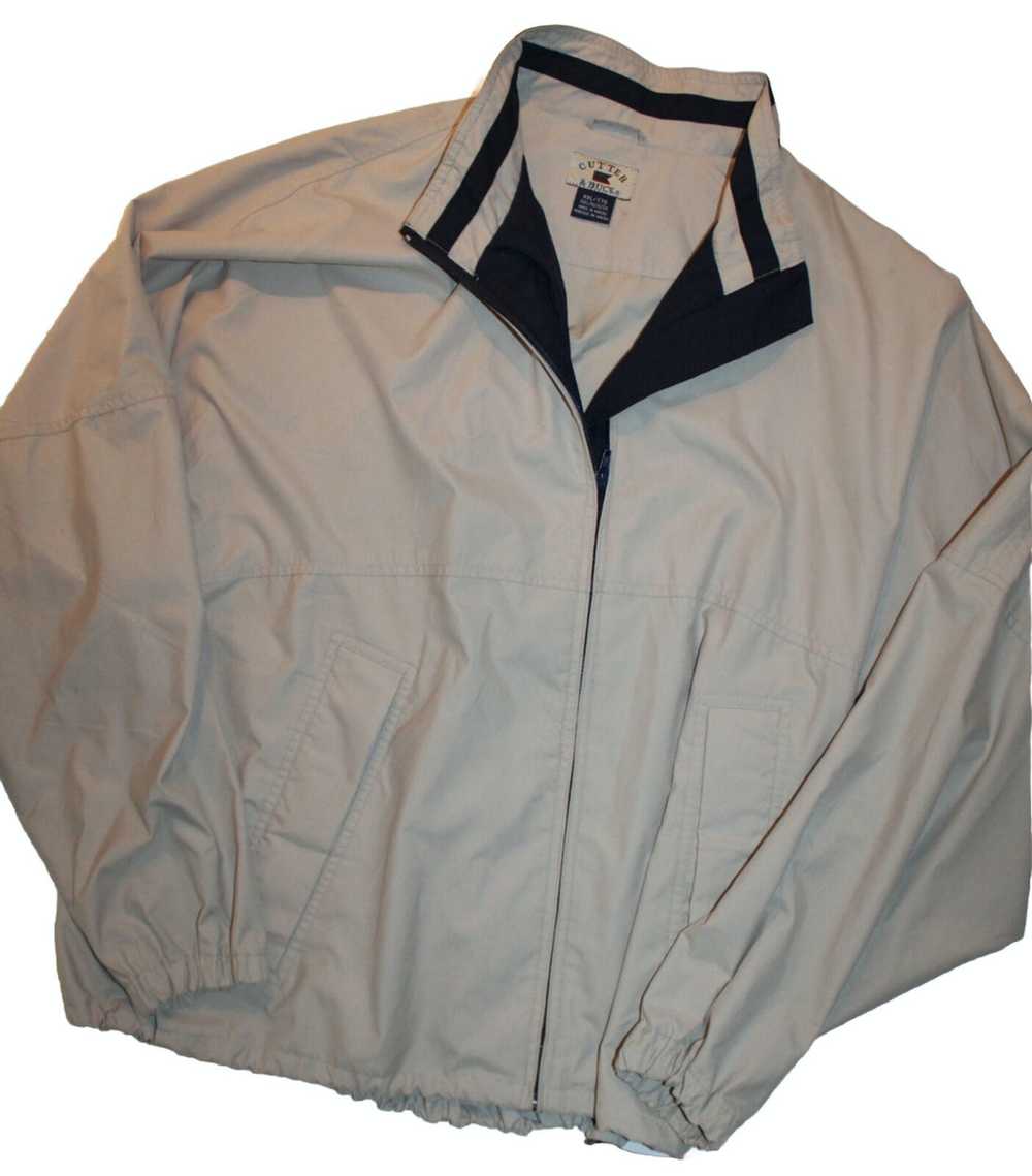 Designer Cutter & Buck Beige Windbreaker Rain Jac… - image 3