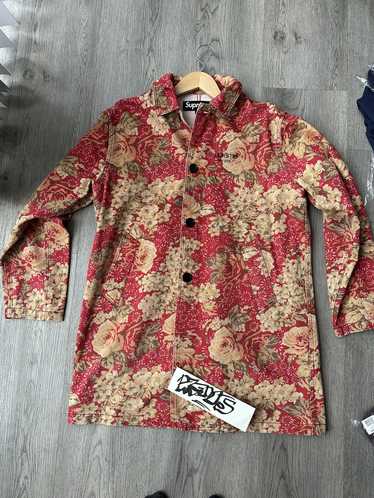 Supreme washed work 2025 trench coat floral