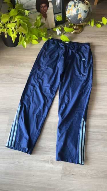 Vintage 90s Adidas Windbreaker Track Pants Joggers Swishy Zip Navy Men's  Size L