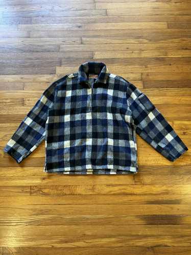 Vintage Wool Plaid Quarter Zip Jacket