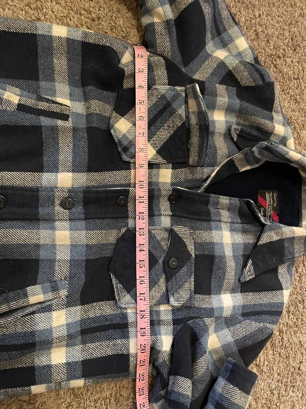 Sears Vintage Sears Thick Flannel jacket (blue/wh… - image 6