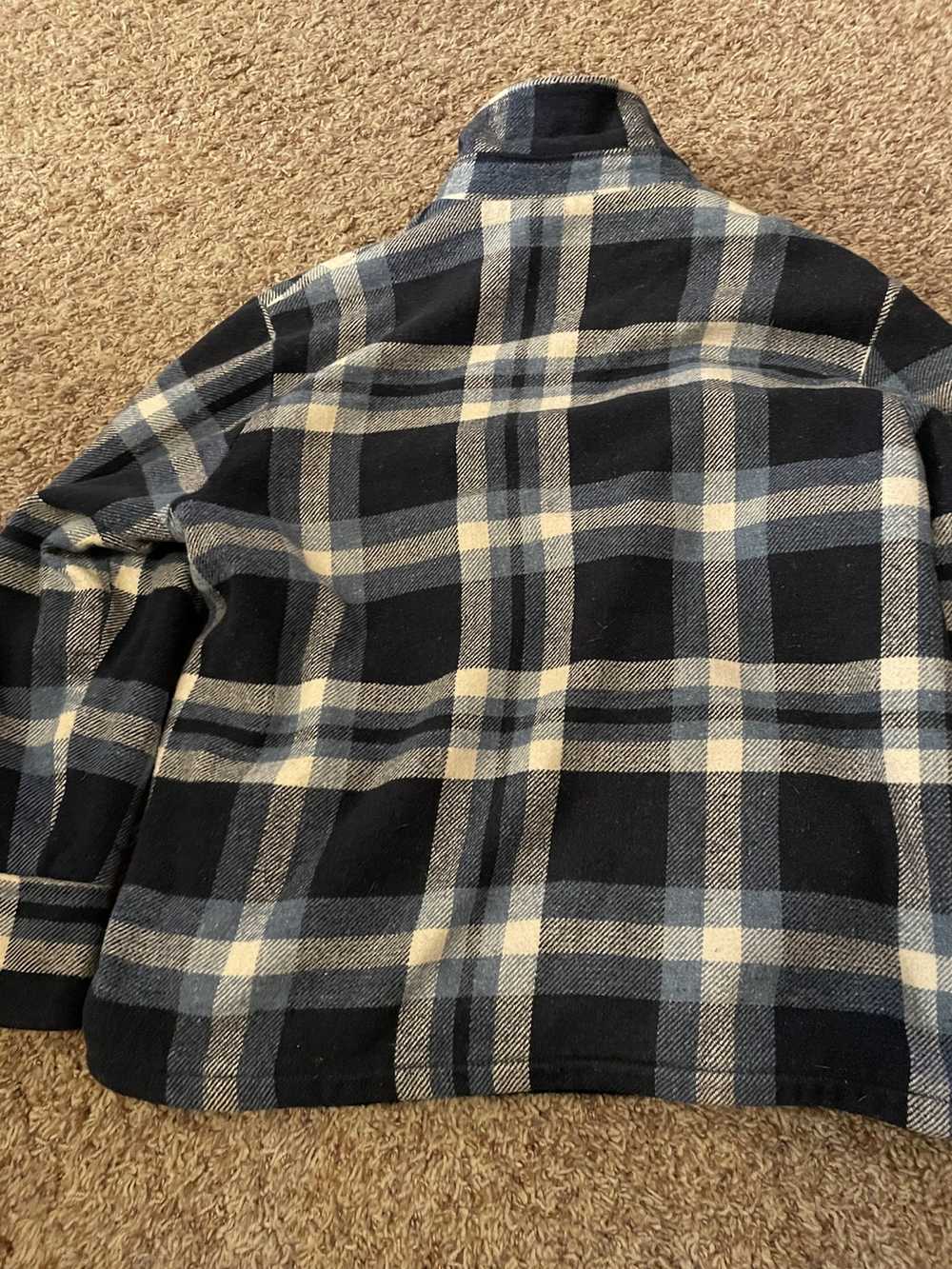 Sears Vintage Sears Thick Flannel jacket (blue/wh… - image 8