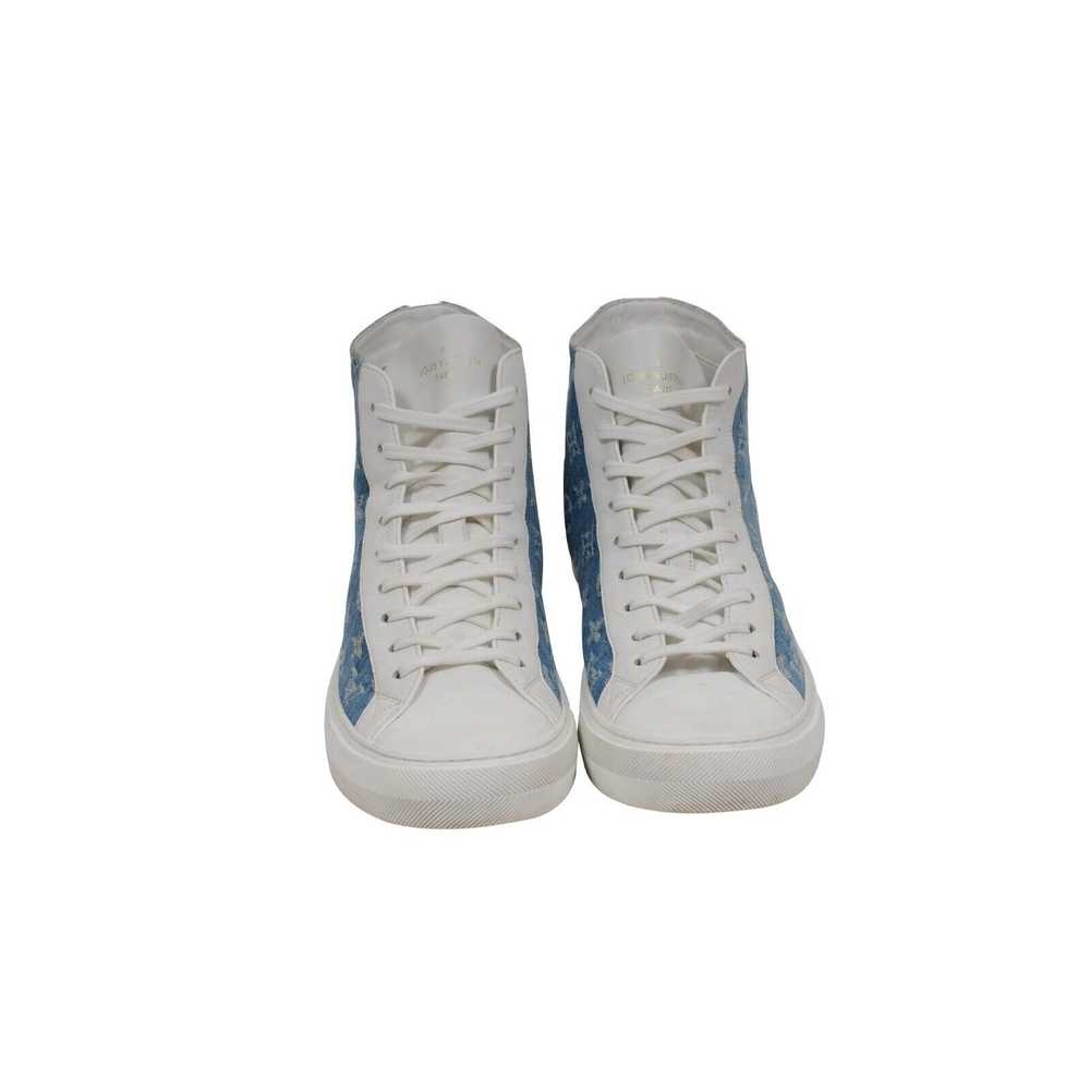 Louis Vuitton White Blue Denim LV Tattoo High Top… - image 2