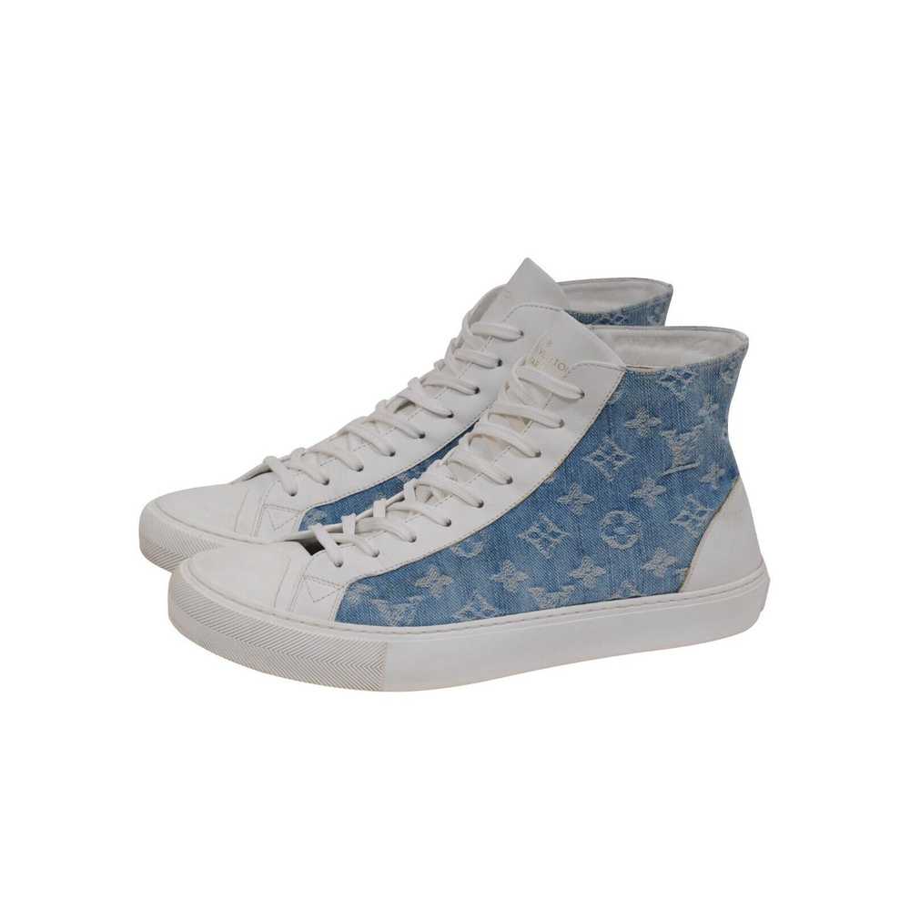 Louis Vuitton White Blue Denim LV Tattoo High Top… - image 4