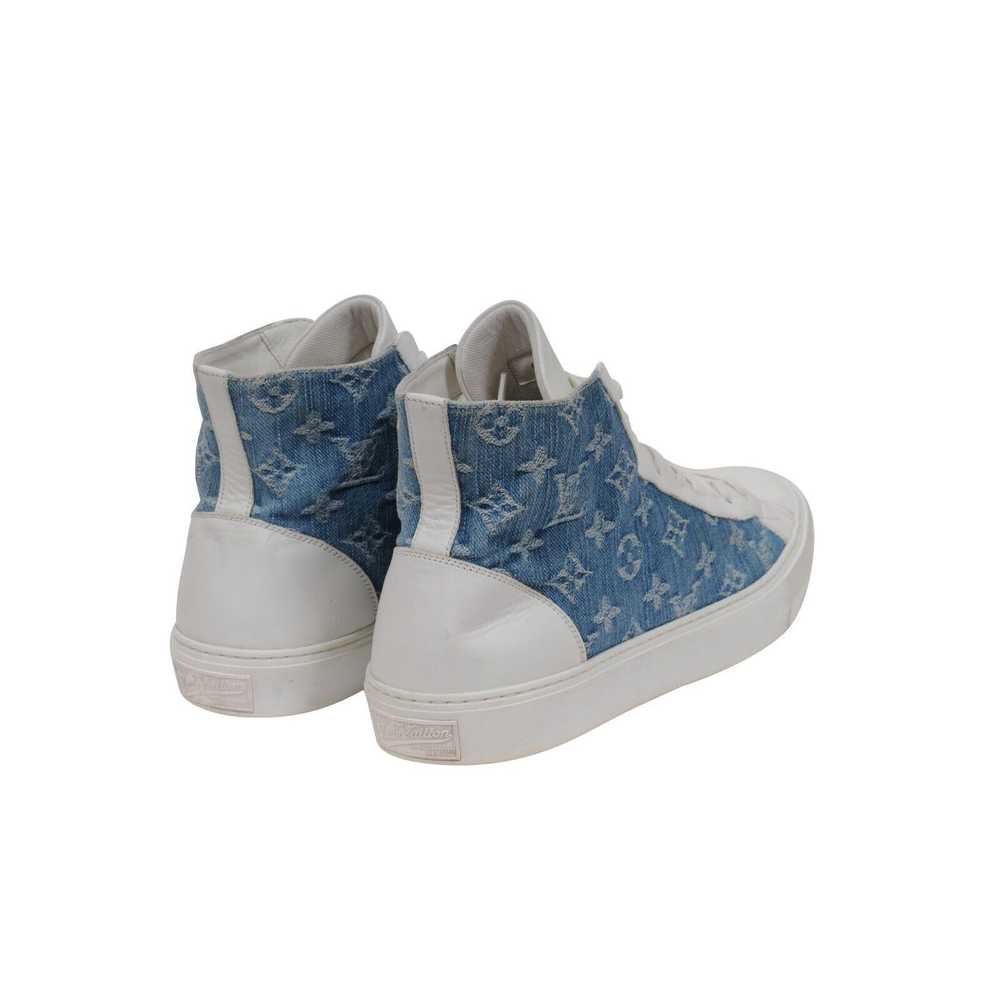 Louis Vuitton White Blue Denim LV Tattoo High Top… - image 6