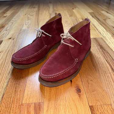 Massimo Dutti BURGANDY SUEDE BOOTS MASSIMO DUTTI … - image 1