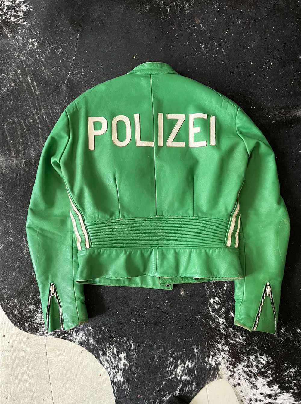 Police 70s/80s Full German 'Polizei' Leather Moto… - image 3