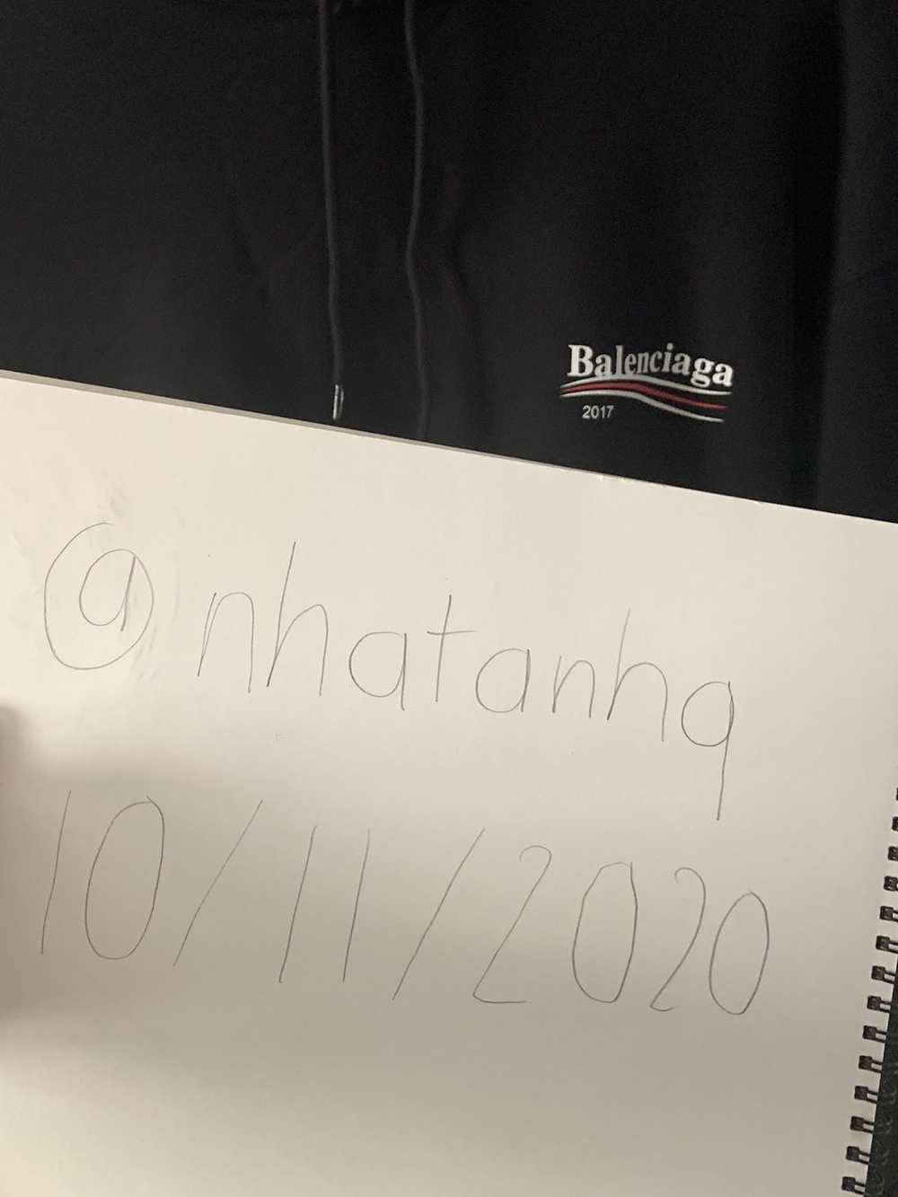 Balenciaga balenciaga campaign black logo hoodie … - image 7