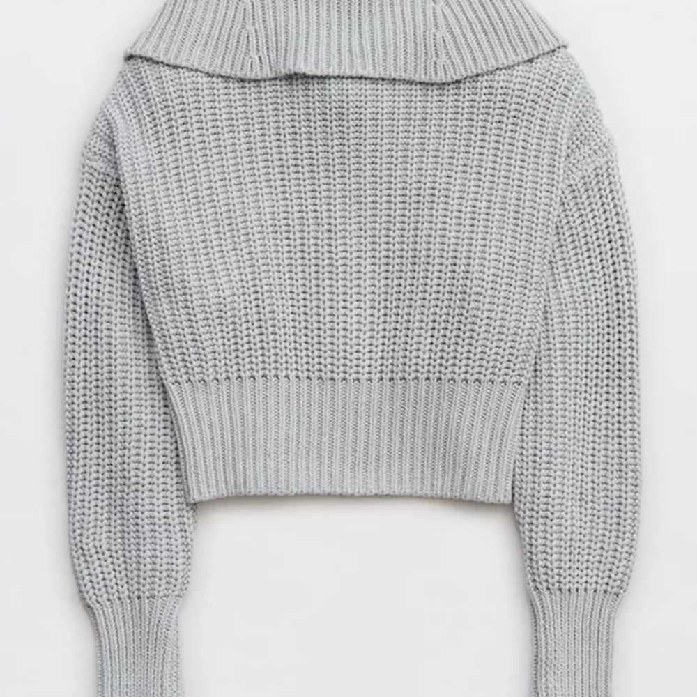 Aerie Double Zip Knit Collar Cardigan - image 6