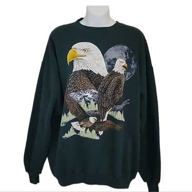 Vintage 1983 Eagle green scoop neck sweater XL