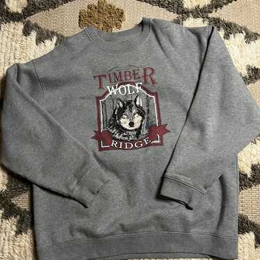 Vintage embroidered Timberwolf crewneck - image 1