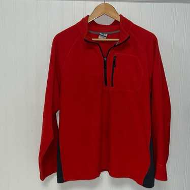 Starter Red Fleece Half-Zip Pullover Sweatshirt. … - image 1