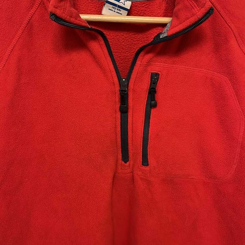 Starter Red Fleece Half-Zip Pullover Sweatshirt. … - image 3