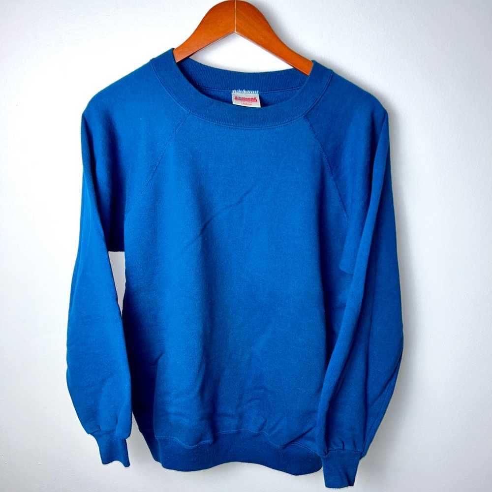 Vintage Hanes Blank Blue Sweatshirt - image 3