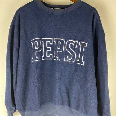 Vintage Pepsi Co Fleece Sweatshirt Blue - image 1