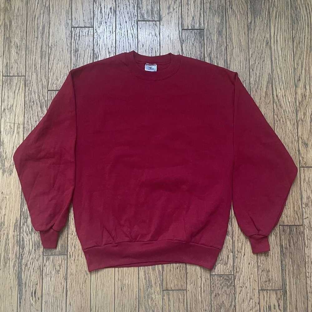 Vintage 90s Jerzees Blank Crewneck Sweatshirt Pul… - image 1