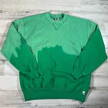 Vintage Russell Athletic Adult Green Bleached Swe… - image 1