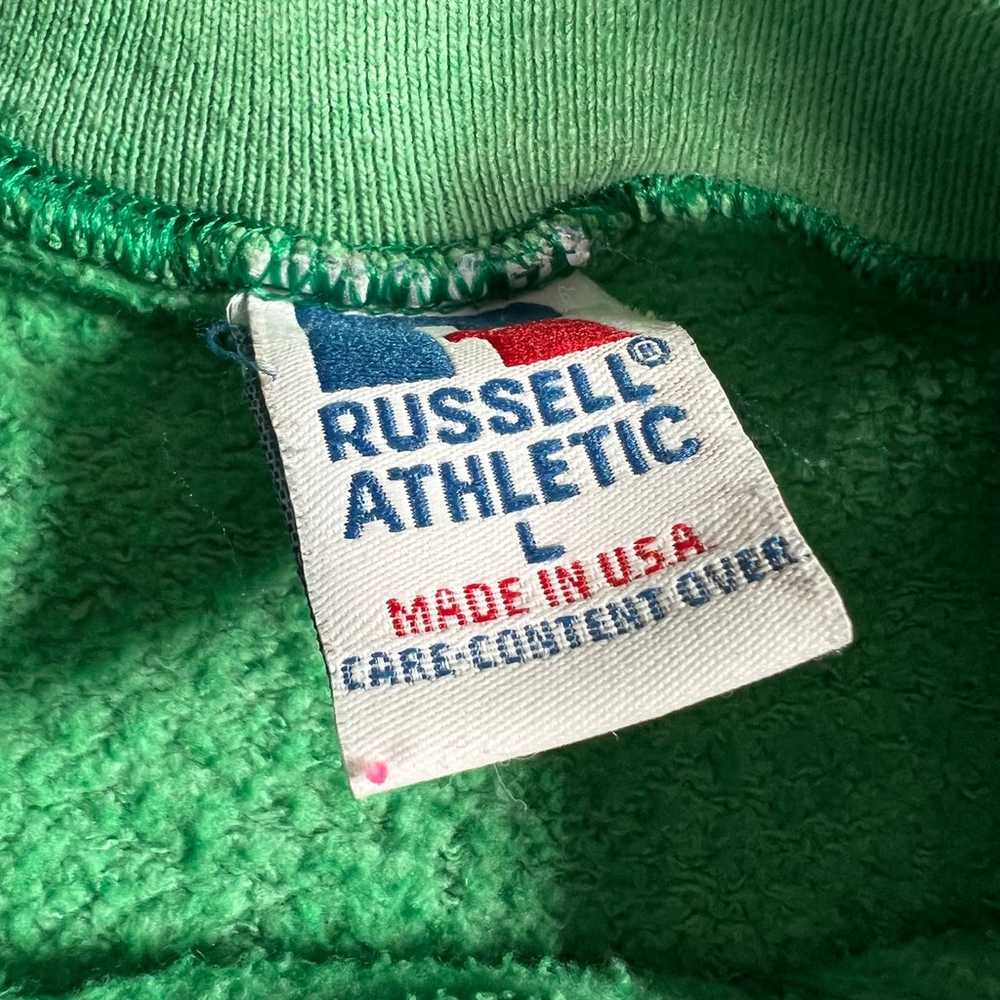 Vintage Russell Athletic Adult Green Bleached Swe… - image 4