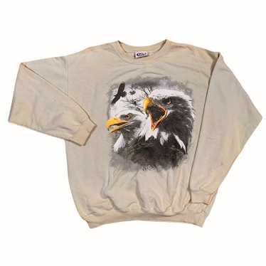 American Bald Eagle Vintage Beige Pullover Sweats… - image 1