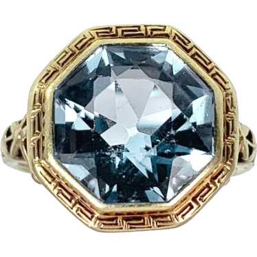 Antique Art Deco 14K & Aquamarine Ring