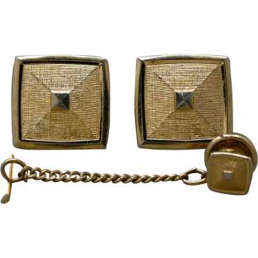 Hickok Cufflink and Tie Tac Set - Goldtone