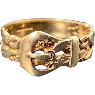 Estate 9K Gold Buckle Ring