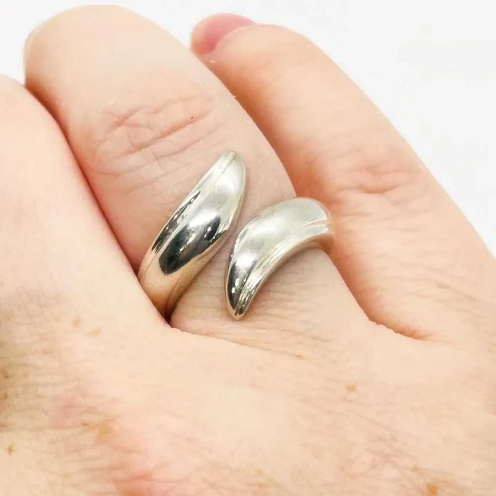 Sterling silver bypass swirl adjustable vintage M… - image 6