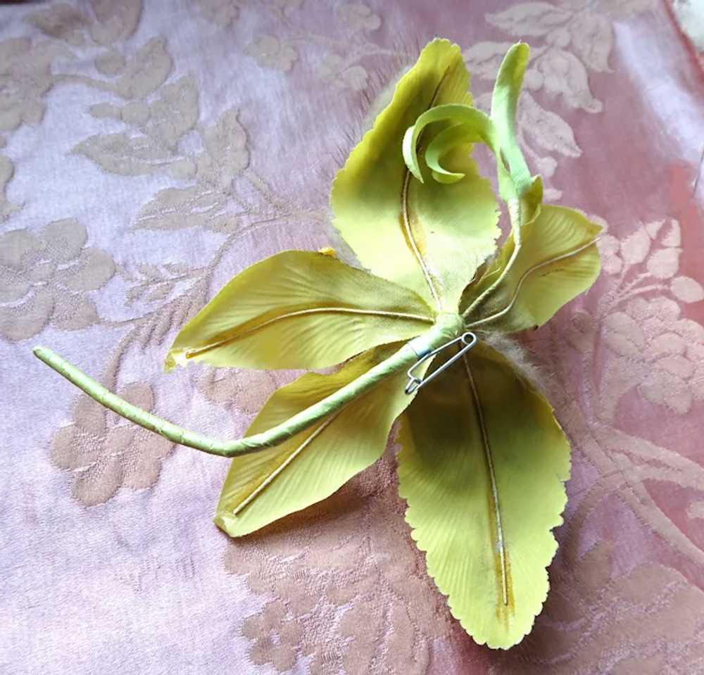UNIQUE 1950s-60s Mink Fur Orchid Flower Corsage, … - image 2