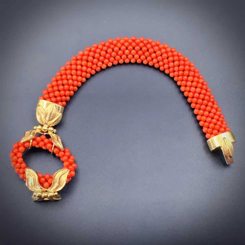 Vintage 18K & Coral Bracelet - image 4