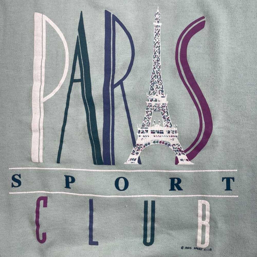 VINTAGE 90s PARIS SPORTS CLUB GREEN GRAPHIC PRINT… - image 3