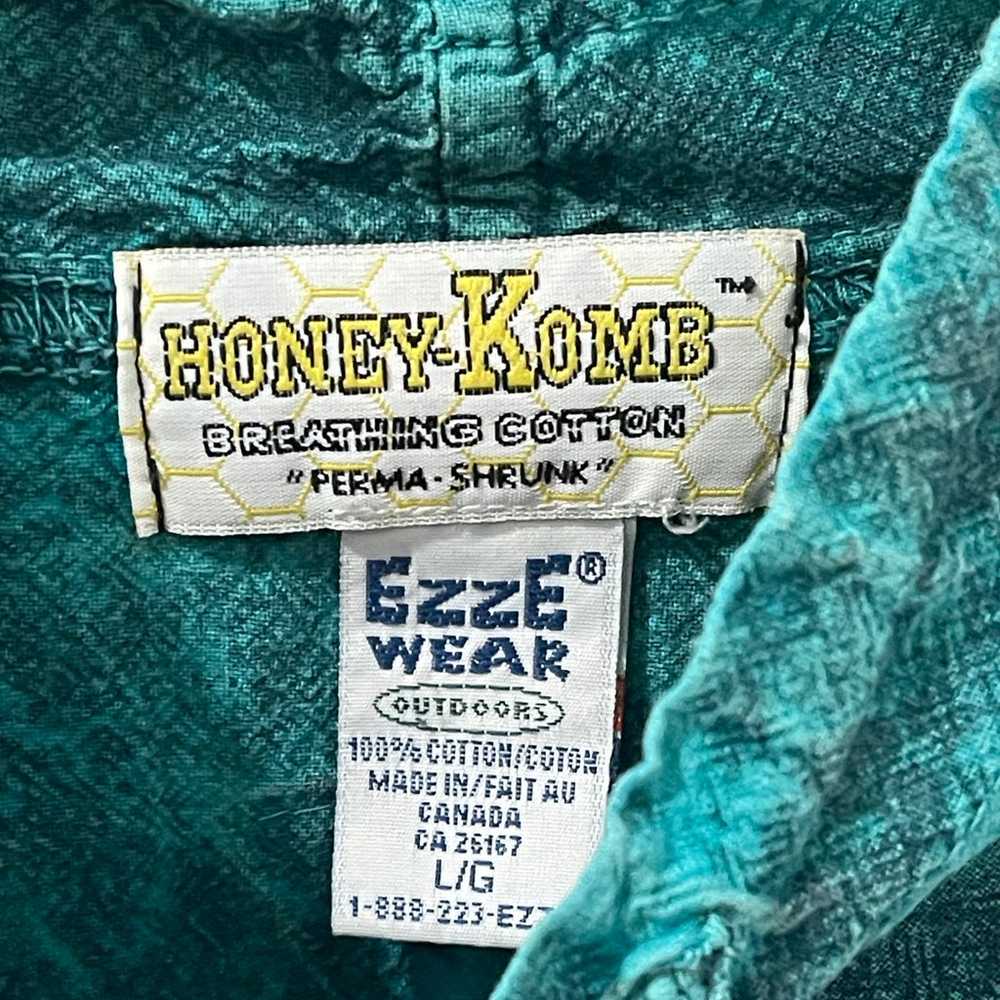Vintage Ezze Honey Comb Teal Stonewash Beach Pull… - image 4