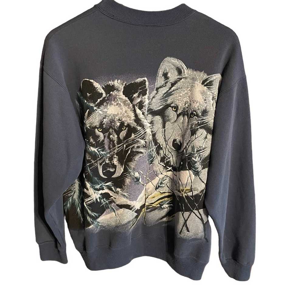 Vintage Wolf All Over Print Front & Back Nature C… - image 2