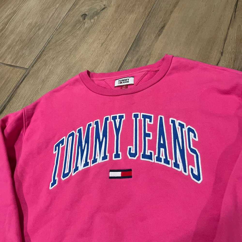 Vintage Tommy Jeans Pink Crewneck Womens size L - image 2