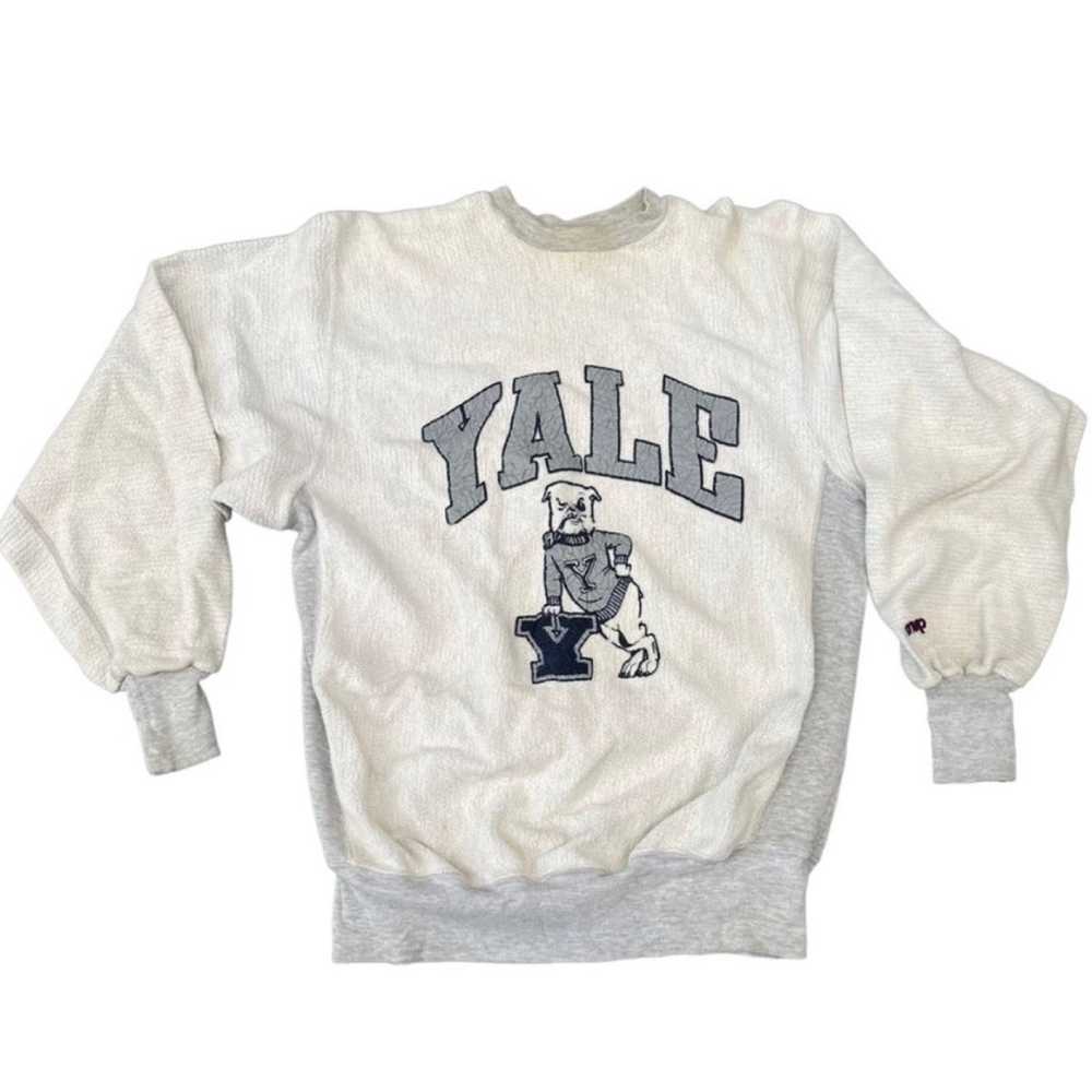 Super Rare Vintage Yale Reversed Sweatshirt with … - image 1
