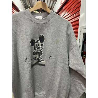 Vintage 90s Mickey Mouse Heather Gray Graphic Swe… - image 1